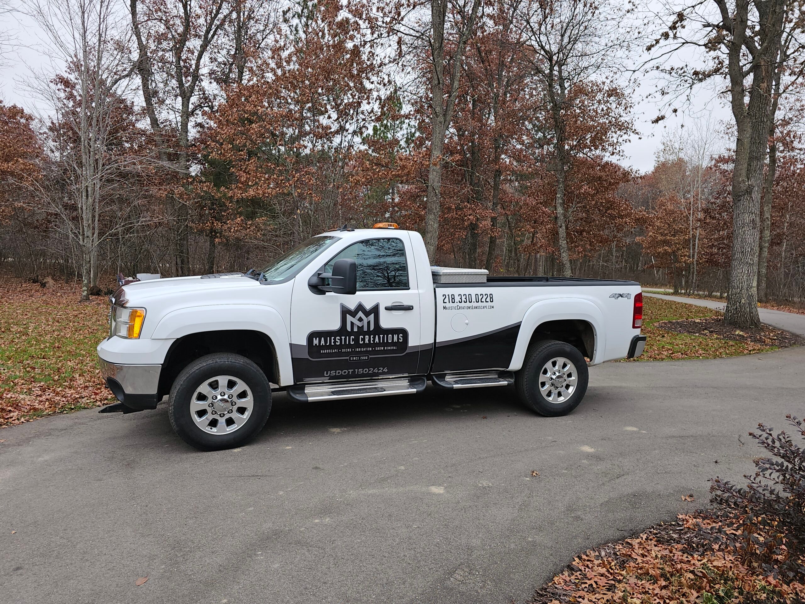 Majestic Creations Landscape work truck