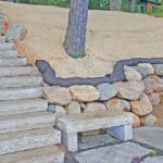 lakeshore boulders and stairs